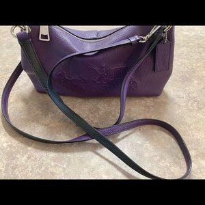 Coach purple/grape soft leather crossbody purse.